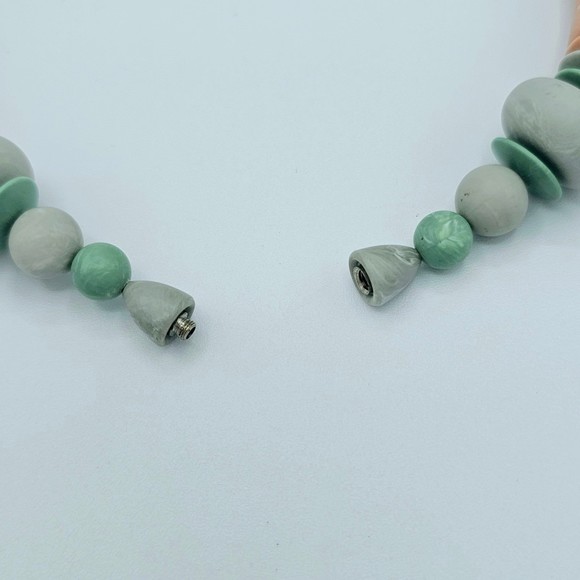 Avon Necklace Bracelet Vintage Marbled Peach Mint Geometric Chunky Beach - Picture 3 of 7